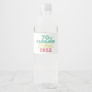 Étiquette Pour Bouteilles D'eau coloré 70 et fabuleux depuis 1952