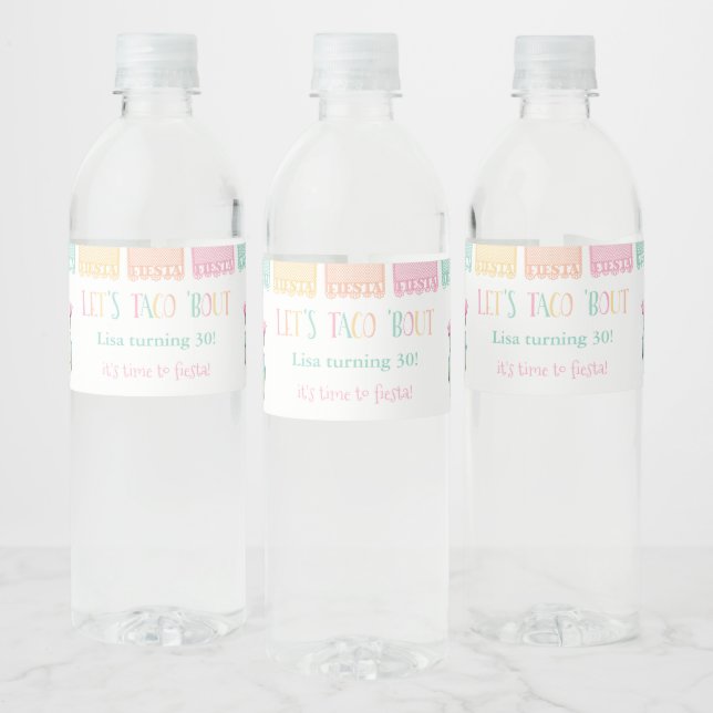 Étiquette Pour Bouteilles D'eau Colorés Taco Bout A Baby shower Fiesta (Bouteilles)