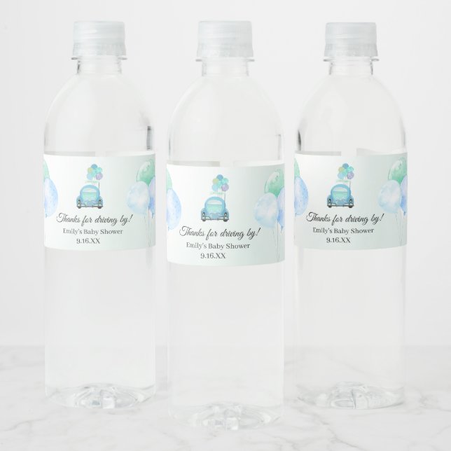 Étiquette Pour Bouteilles D'eau Conduire Par Baby shower Parade Bouteille D'Eau Ét (Bouteilles)