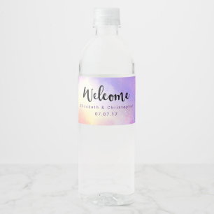 Étiquette Pour Bouteilles D'eau Cool Surreal Aquarelle Design Mariage de bienvenue