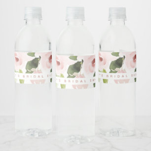 ÉTIQUETTE POUR BOUTEILLES D'EAU COULEUR DOUCE LAVÉE ROSE NOIR FÊTE DES MARIÉES FLO