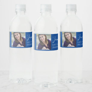 Étiquette Pour Bouteilles D'eau Couleurs de l'école bleue   Lycée photo