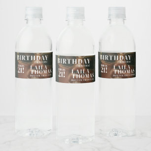 Étiquette Pour Bouteilles D'eau Couverture du magazine de fête d'anniversaire pers