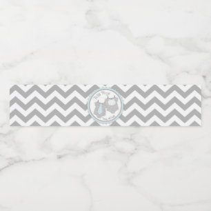 Étiquette Pour Bouteilles D'eau Cravate bleue Bow cravate Chevron Twin Boys Baby s