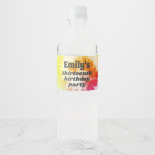 Étiquette Pour Bouteilles D'eau Cravate-Dye fête d'anniversaire