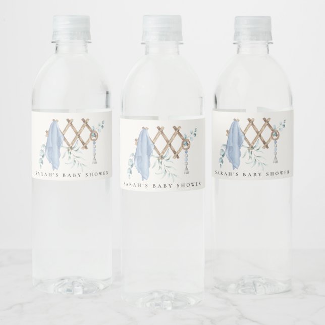 Étiquette Pour Bouteilles D'eau Cute Chic Boy Baby Nursery Baby shower essentiel (Bouteilles)