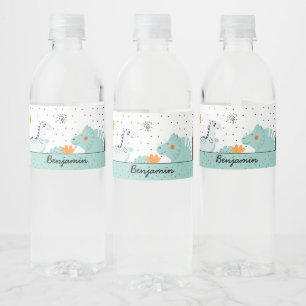 Étiquette Pour Bouteilles D'eau Cute Dino Dinosaures fête d'anniversaire