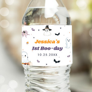Étiquette Pour Bouteilles D'eau Cute Halloween Fantôme 1er anniversaire