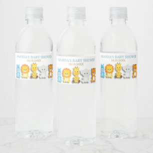 Étiquette Pour Bouteilles D'eau Cute Jungle Animaux Baby shower Garçon Favoriser