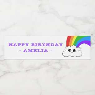 Étiquette Pour Bouteilles D'eau Cute Kawaii Cloud Arc-en-ciel L'anniversaire de l'