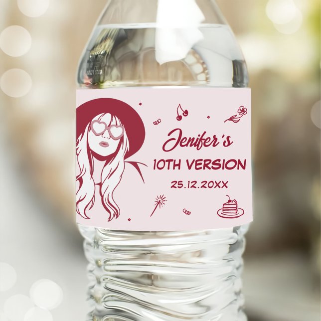 Étiquette Pour Bouteilles D'eau Dans Mon Anniversaire Retro Anniversaire (Créateur téléchargé)