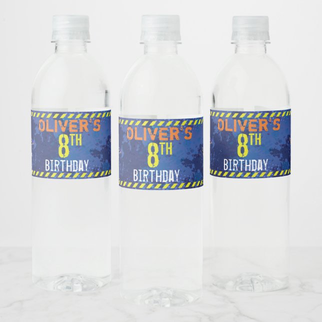 Étiquette Pour Bouteilles D'eau Dart Soldiers Blue Grunge fête d'anniversaire (Bouteilles)