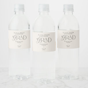 Étiquette Pour Bouteilles D'eau Décor de soirée typographique moderne noir et blan