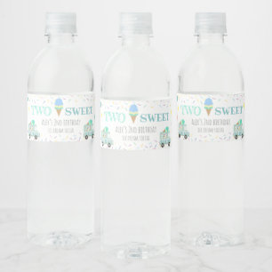 Étiquette Pour Bouteilles D'eau Deux crème glacée douce fête de deuxième anniversa