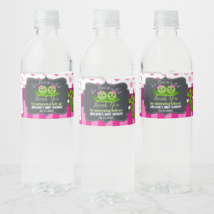 Étiquette Pour Bouteilles D'eau Deux petits pois dans une cosse Jumeaux Filles jum