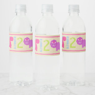 Étiquette Pour Bouteilles D'eau Dinosaures de rose d'étiquette de bouteille d'eau