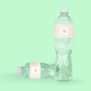 Étiquette Pour Bouteilles D'eau Douce Baby Shower Élégante Pêche