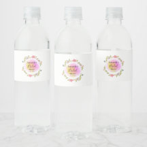 Douce Fête de Mariage Florale Aquarelle Rose