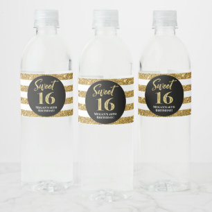 Étiquette Pour Bouteilles D'eau Doux 16 Grèves d'or noir