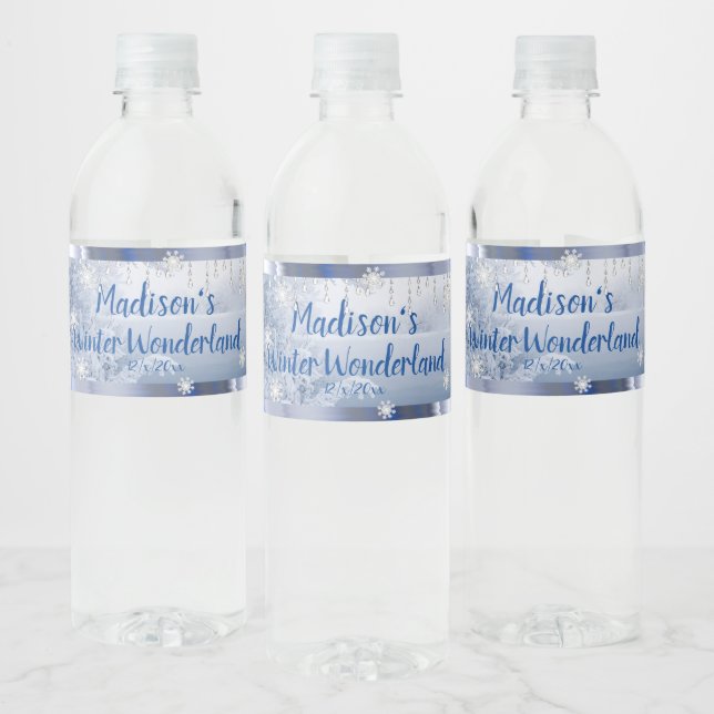 Étiquette Pour Bouteilles D'eau Douze ans merveilleux Trésors de neige de Noël (Bouteilles)