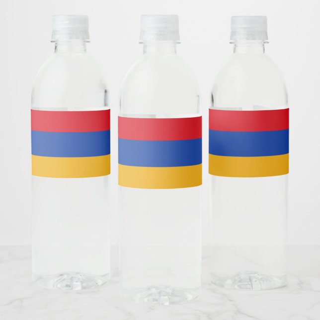 Étiquette Pour Bouteilles D'eau Drapeau de l'Arménie (Bouteilles)