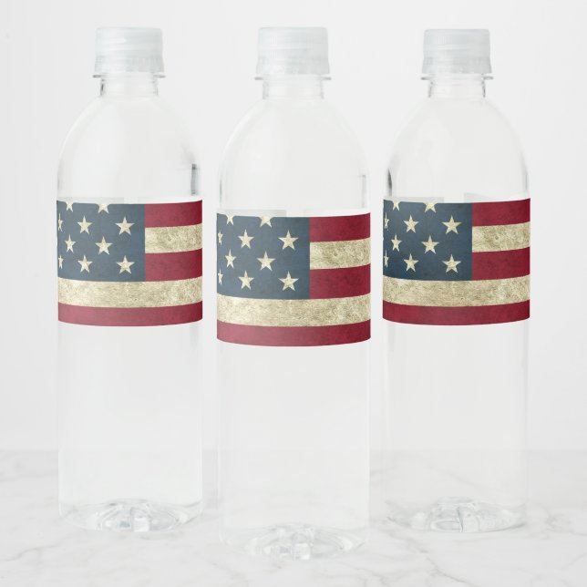 Étiquette Pour Bouteilles D'eau Drapeau patriotique américain 4 juillet Fête de l' (Bouteilles)