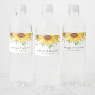 Étiquette Pour Bouteilles D'eau Eau Design Sunflower Boho Garden Mariage