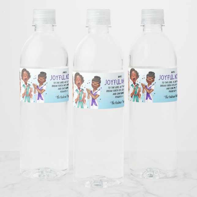 Étiquette Pour Bouteilles D'eau Écriture de chanteurs afro-américains (Bouteilles)