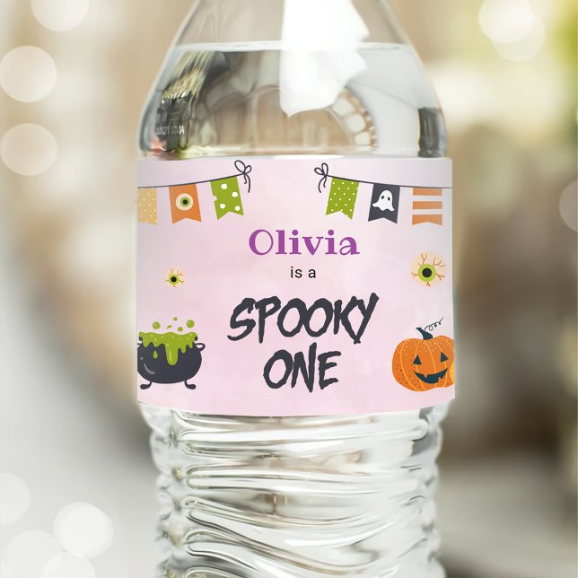 Étiquette Pour Bouteilles D'eau Éffrayant Halloween mignon fantôme (Créateur téléchargé)