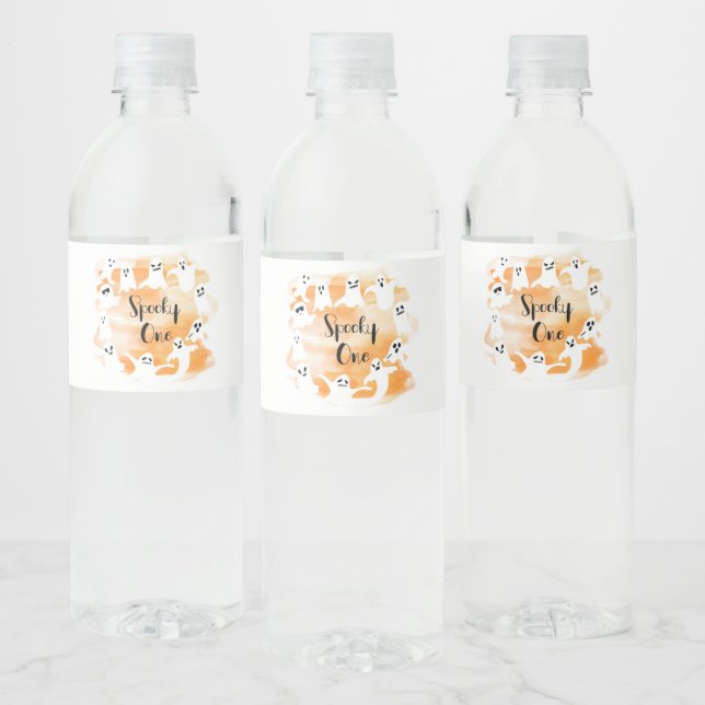 Étiquette Pour Bouteilles D'eau Éffrayant un premier anniversaire d'Halloween (Bouteilles)