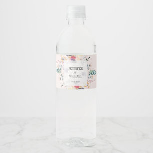 Étiquette Pour Bouteilles D'eau Elegant Boho Bouquet Mariage