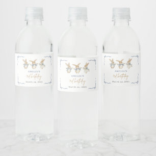 Étiquette Pour Bouteilles D'eau Elégant Bunny mignonne gosse Pâques 3e anniversair
