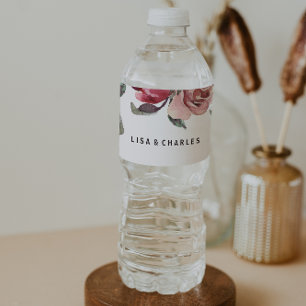 Étiquette Pour Bouteilles D'eau Élégant Étiquette de bouteille d'eau florale d'été