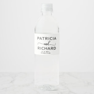 Étiquette Pour Bouteilles D'eau Élégant minimaliste Mariage