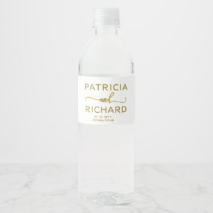 Étiquette Pour Bouteilles D'eau Élégant minimaliste Mariage