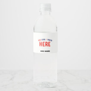ÉTIQUETTE POUR BOUTEILLES D'EAU ÉLÉGANT MODERNE PERSONNALISABLE BLANC MARQUE VÉRIF