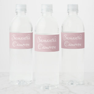Étiquette Pour Bouteilles D'eau Élégant rose Blush Dusty Rose Mariage romantique