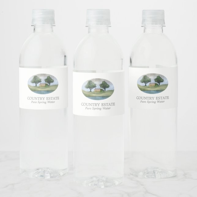 Étiquette Pour Bouteilles D'eau Elégant White Business Company Branded Water (Bouteilles)
