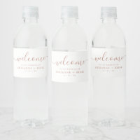Elégante Eau Mariage Rose et blanche simple