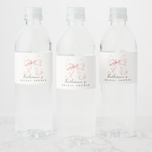 Étiquette Pour Bouteilles D'eau Élégante Fête des mariées de cabot rose (Bouteilles)