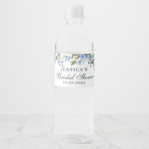 Étiquette Pour Bouteilles D'eau Elégante Fête des mariées Rose Eucalyptus Bleu