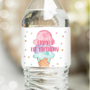 Étiquette Pour Bouteilles D'eau Emballage de bouteille de crème glacée Été Scoop r