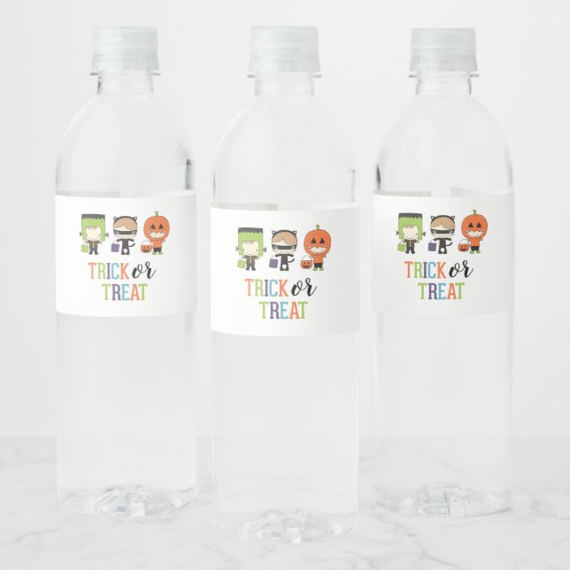 Étiquette Pour Bouteilles D'eau Enfants mignons Halloween Birthday Trick ou Treat  (Bouteilles)