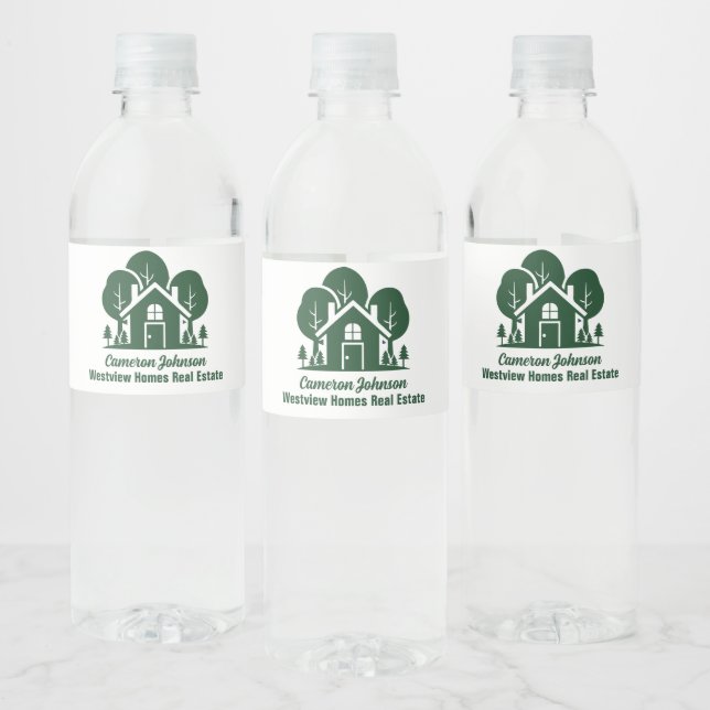 Étiquette Pour Bouteilles D'eau Entreprise Immobilière Forest Open House (Bouteilles)