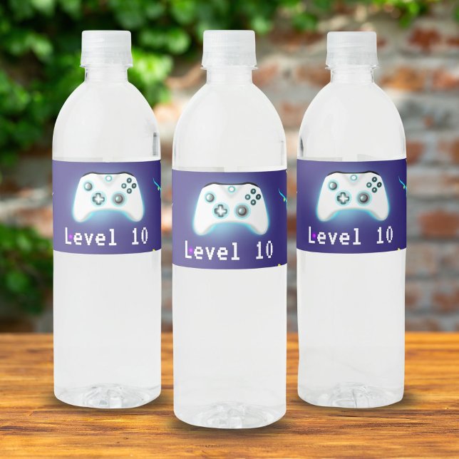 Étiquette Pour Bouteilles D'eau Epic Gamer Happy 10 Anniversaire Critique Hit! (Créateur téléchargé)