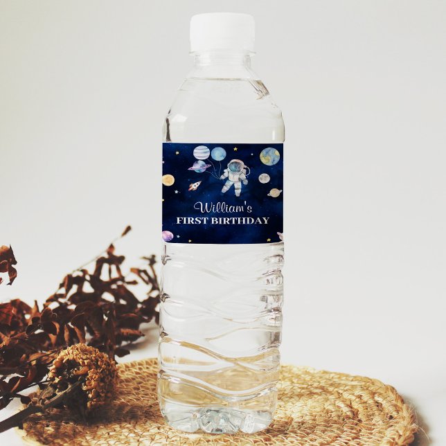 Étiquette Pour Bouteilles D'eau Espace extra-atmosphérique Galaxie Anniversaire Fê (Créateur téléchargé)