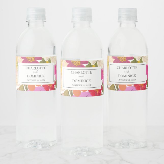 Étiquette Pour Bouteilles D'eau Eté Floral Jardin Mariage Faveurs (Bouteilles)