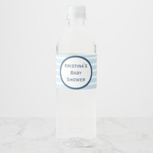 Étiquette Pour Bouteilles D'eau Étiquette de bouteille d'eau à Baby shower rayé