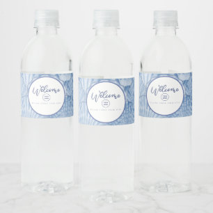 Étiquette Pour Bouteilles D'eau Étiquette de bouteille d'eau douce bleu de coquill