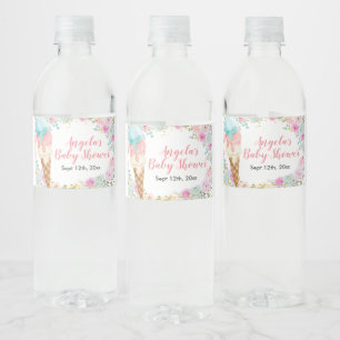 Étiquette Pour Bouteilles D'eau Étiquette de bouteille d'eau florale de glace past